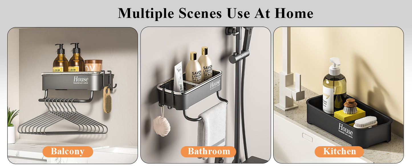Kitchen Sink Caddy Organizer – Hanging Sponge Holder with Drainage Basket for Sponges, Brushes & Soap