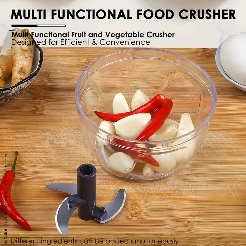 Manual Pull String Food Chopper – Multi-Purpose Vegetable, Onion, Garlic & Meat Chopper with Sharp Stainless Steel Blades
