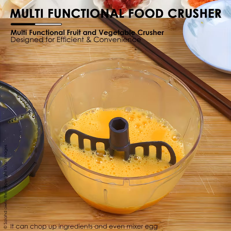 Manual Pull String Food Chopper – Multi-Purpose Vegetable, Onion, Garlic & Meat Chopper with Sharp Stainless Steel Blades