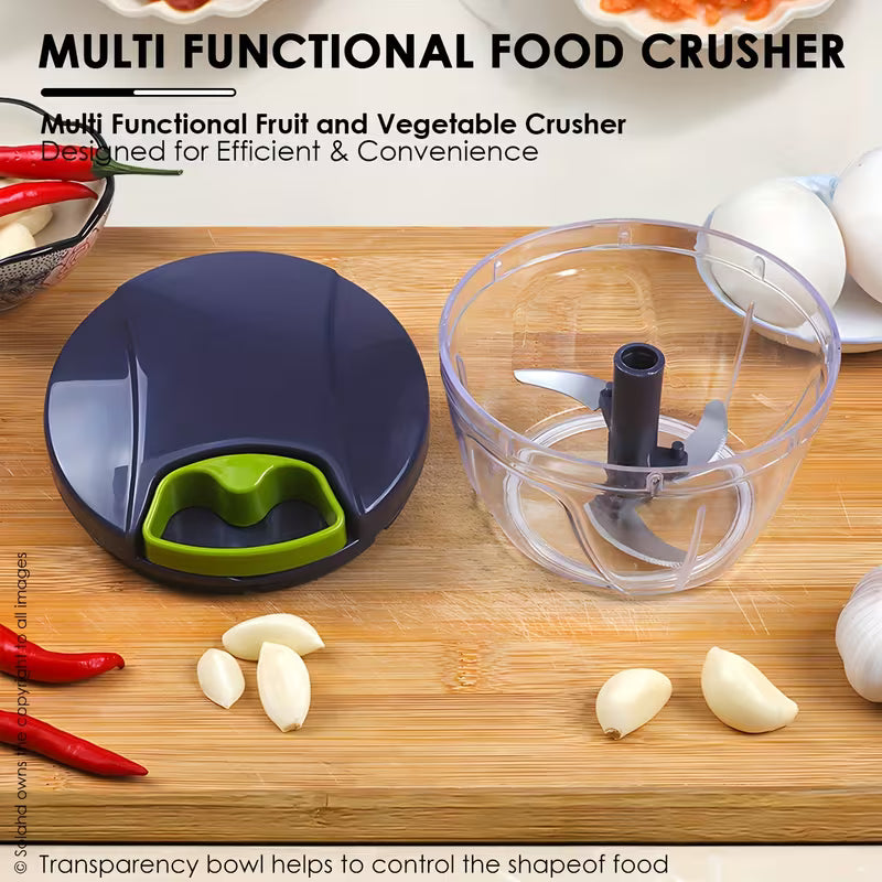 Manual Pull String Food Chopper – Multi-Purpose Vegetable, Onion, Garlic & Meat Chopper with Sharp Stainless Steel Blades